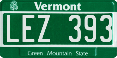 VT license plate LEZ393
