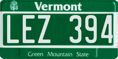 VT license plate LEZ394