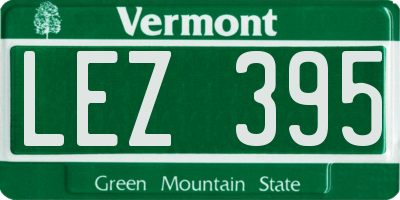 VT license plate LEZ395