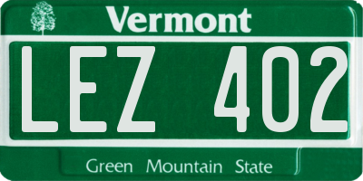 VT license plate LEZ402
