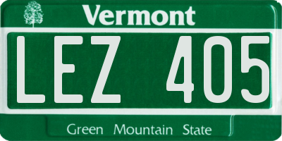 VT license plate LEZ405