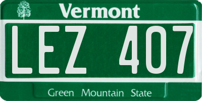 VT license plate LEZ407