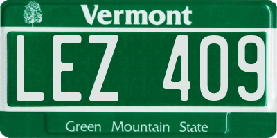 VT license plate LEZ409