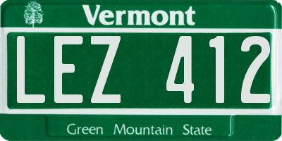 VT license plate LEZ412