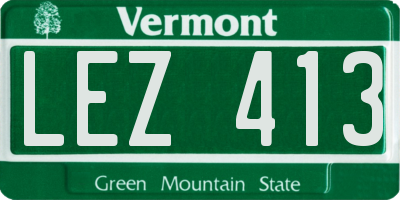 VT license plate LEZ413