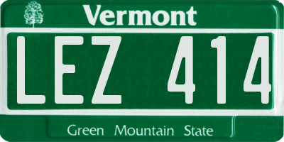 VT license plate LEZ414