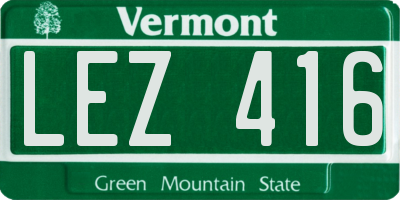VT license plate LEZ416