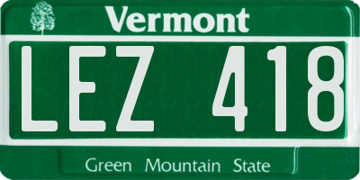 VT license plate LEZ418