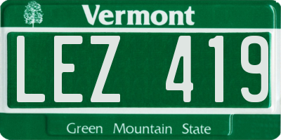 VT license plate LEZ419