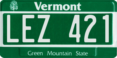 VT license plate LEZ421