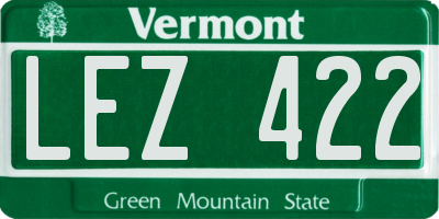 VT license plate LEZ422