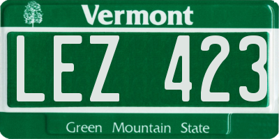 VT license plate LEZ423