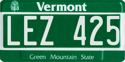 VT license plate LEZ425