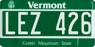 VT license plate LEZ426