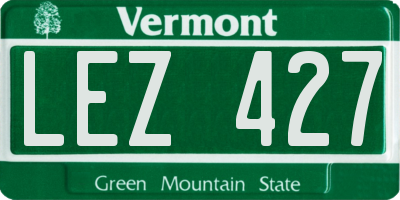 VT license plate LEZ427