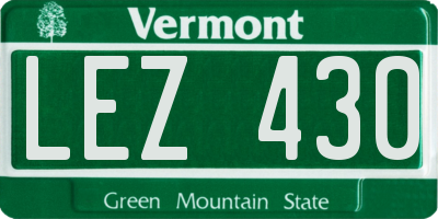 VT license plate LEZ430