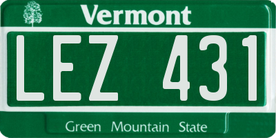 VT license plate LEZ431