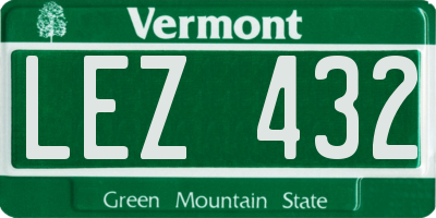 VT license plate LEZ432