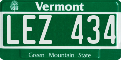 VT license plate LEZ434