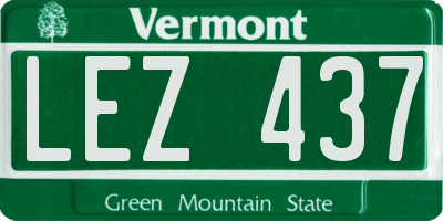 VT license plate LEZ437