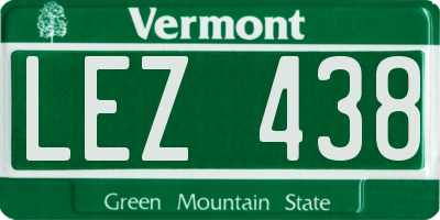 VT license plate LEZ438