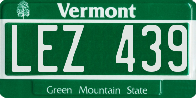 VT license plate LEZ439