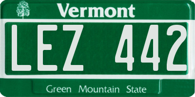 VT license plate LEZ442
