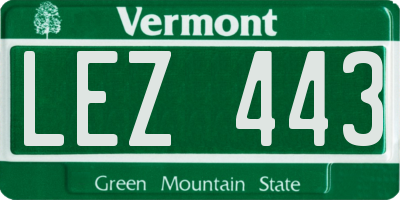 VT license plate LEZ443