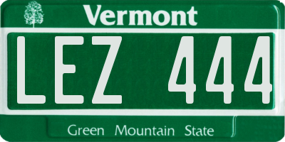 VT license plate LEZ444