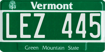 VT license plate LEZ445