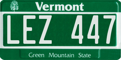 VT license plate LEZ447