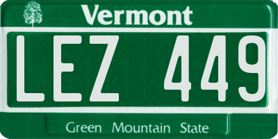 VT license plate LEZ449