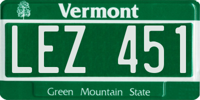 VT license plate LEZ451