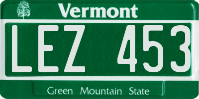 VT license plate LEZ453