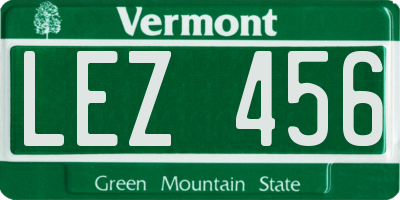 VT license plate LEZ456