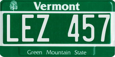 VT license plate LEZ457