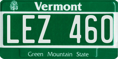 VT license plate LEZ460