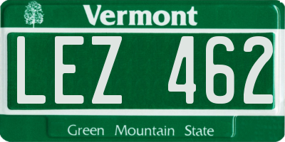 VT license plate LEZ462