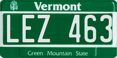 VT license plate LEZ463