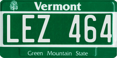 VT license plate LEZ464