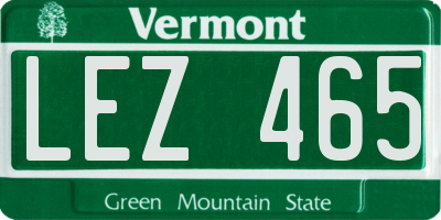 VT license plate LEZ465