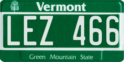 VT license plate LEZ466