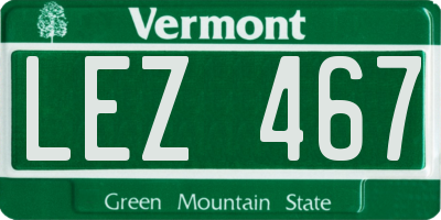 VT license plate LEZ467
