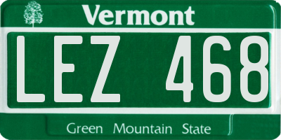 VT license plate LEZ468