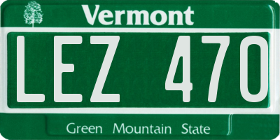 VT license plate LEZ470
