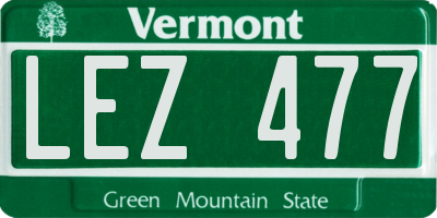 VT license plate LEZ477