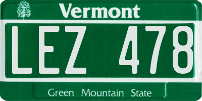 VT license plate LEZ478