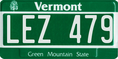 VT license plate LEZ479