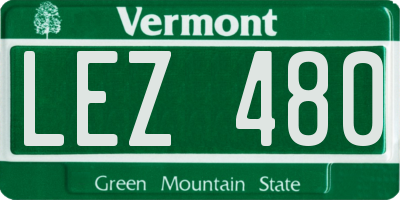 VT license plate LEZ480