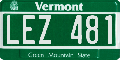 VT license plate LEZ481